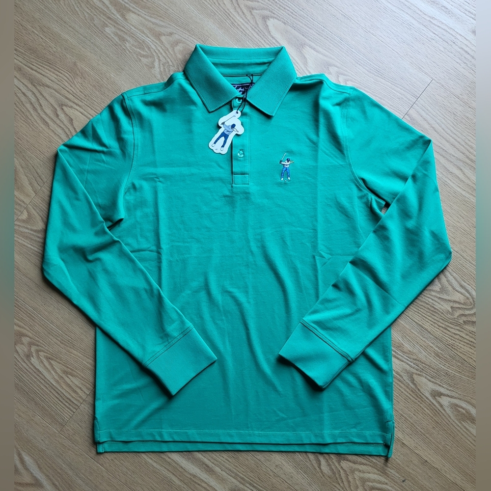Men's Eastside Golf Long Sleeve Rugby Polo Shirt Medium